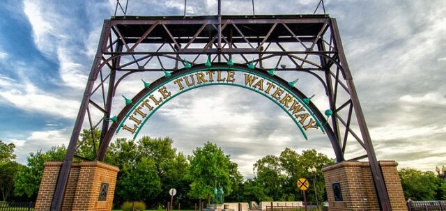 The Little Turtle Waterway Sign in Logansport, Indiana