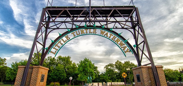 The Little Turtle Waterway Sign in Logansport, Indiana