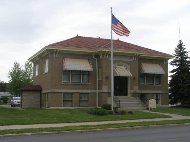 The exterior of Carnegie Library in Royal Center, Indiana.